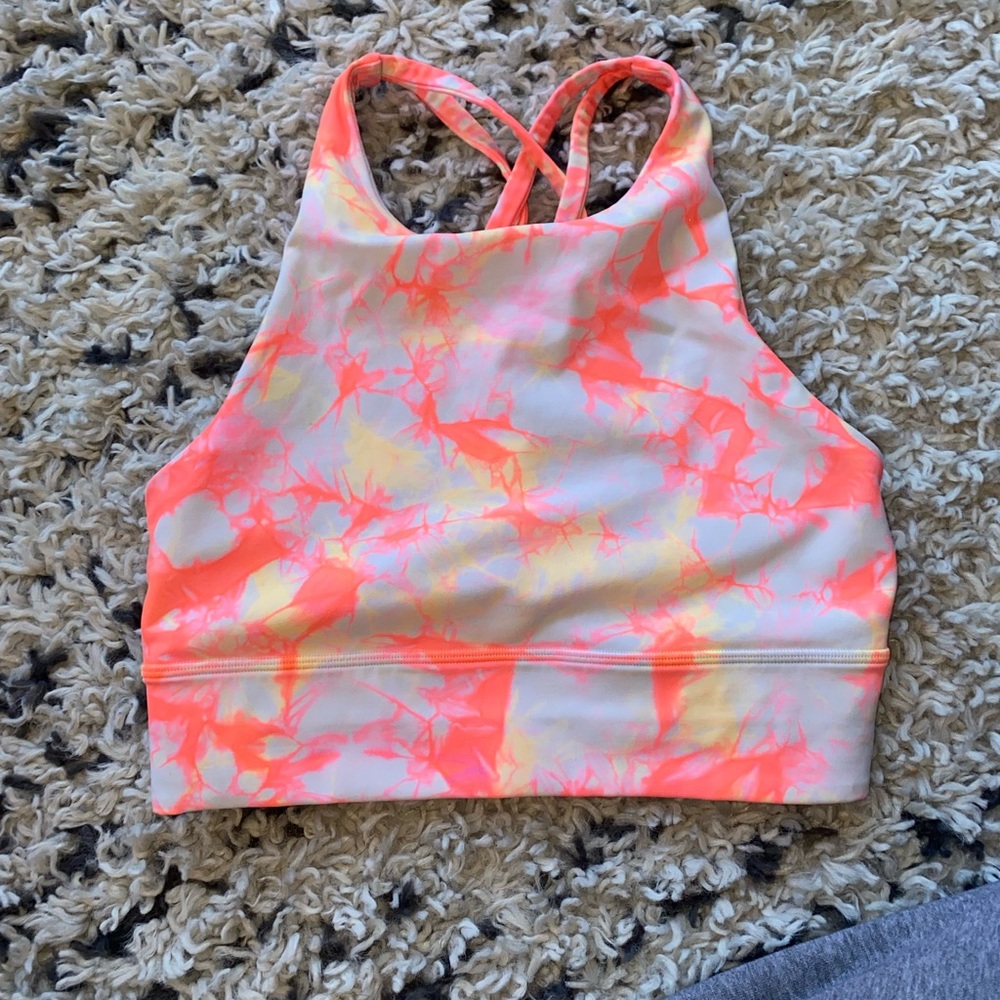 Size 6 lululemon high neck tie dye crop sports bra